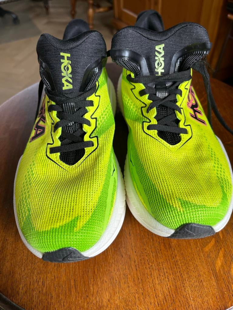 Hoka Mach X 3 hardloopschoenen Neon/lime maat 44 Heren, Overige merken, Hardloopschoenen, Ophalen of Verzenden, Zo goed als nieuw