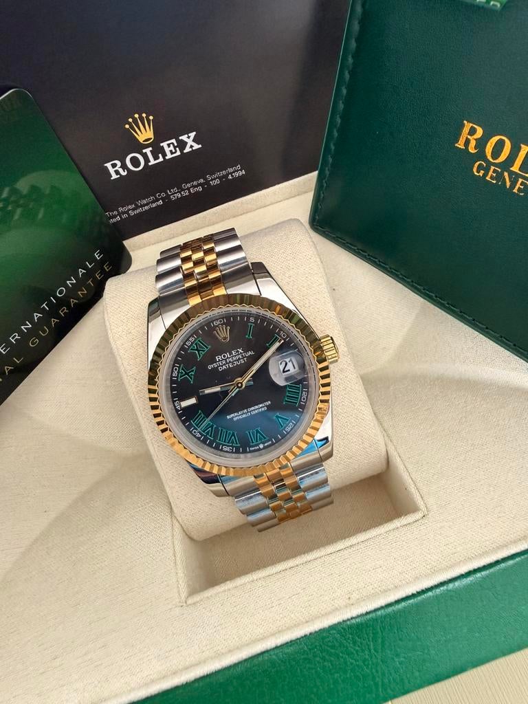 Rolex datejust 36 wimbledon 2tone, Ophalen, Zo goed als nieuw, IOS