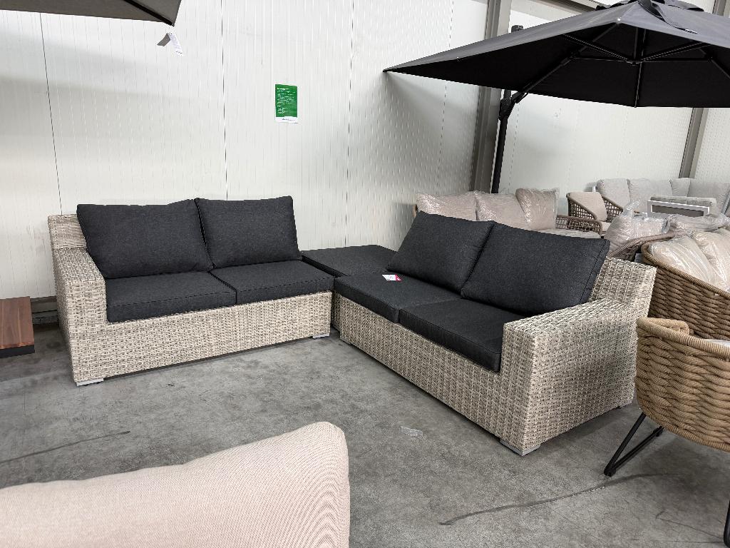 Nashville luxe hoek loungeset wicker 255x255cm, Ophalen, 5 zitplaatsen, Bank, Zo goed als nieuw