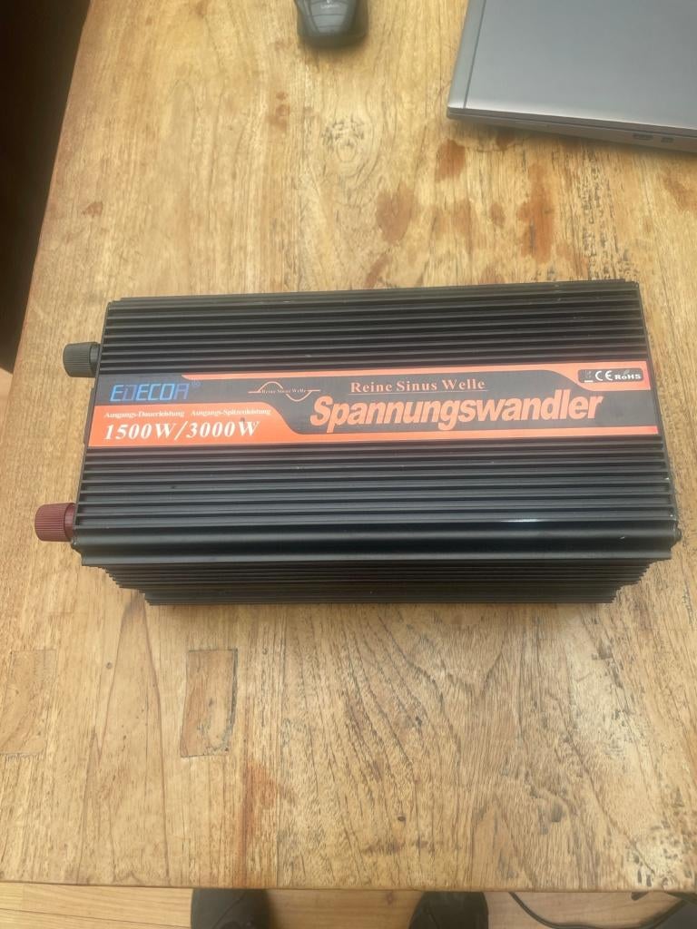 EDECOA zuivere sinus omvormer 12V naar 230V 1500W / 3000W, Ophalen of Verzenden, Zo goed als nieuw
