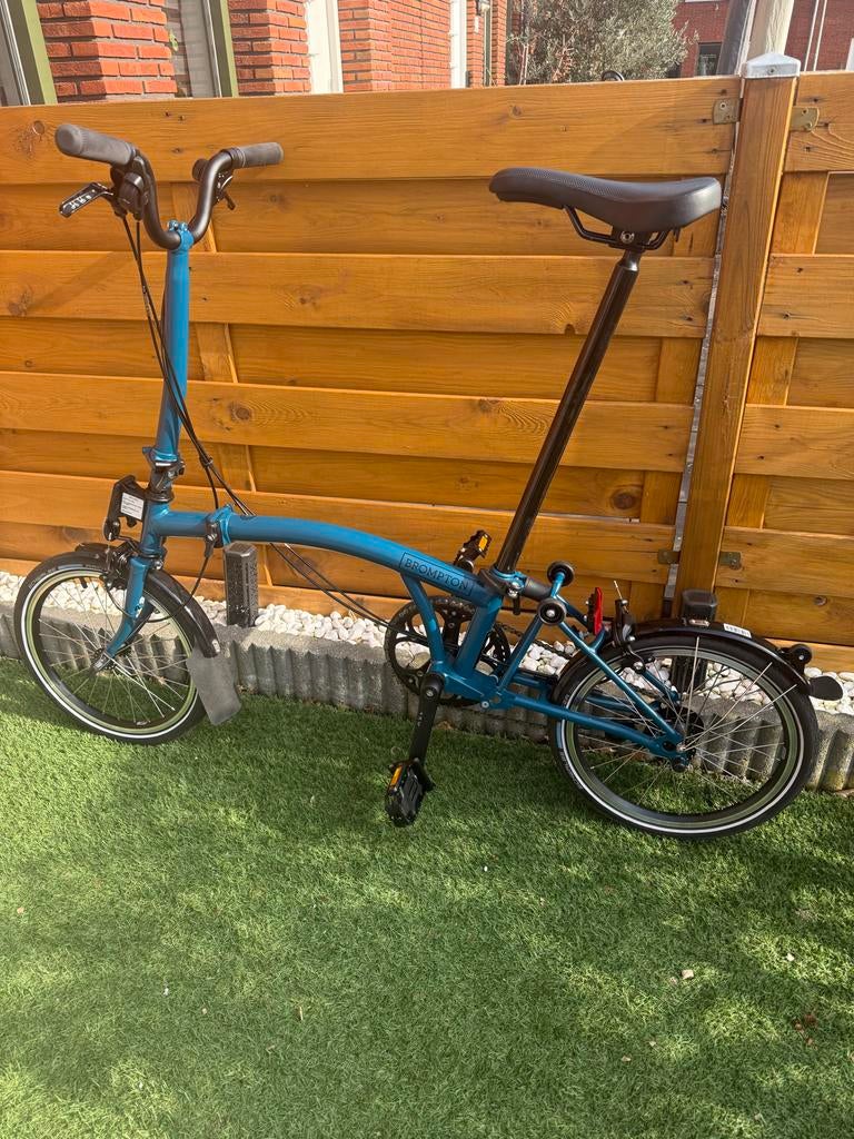 Brompton C-Line H2L Ocean Blue vouwfiets - als nieuw!, Fietsen en Brommers, Fietsen | Vouwfietsen, Ophalen, Brompton, 16 tot 18 inch