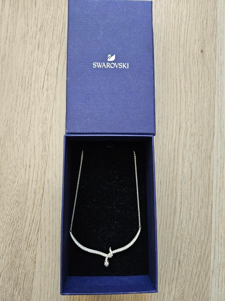 Swarovski ketting, Verzenden, Zo goed als nieuw, Zilver, Zilver