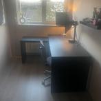 Ikea Malm Bureau Zwart - Ruim en Functioneel, Huis en Inrichting, Bureaus, Ophalen of Verzenden, Met wielen, Gebruikt, Bureau