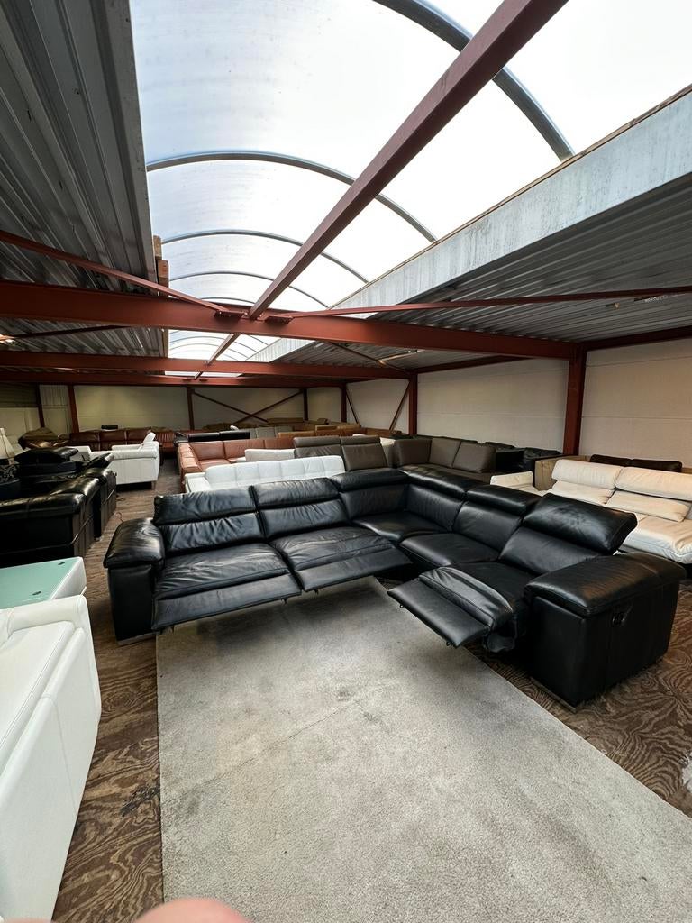 Zwarte leren design relax hoekbank bank bankstel Z.G.A.N., 2871SK, Mariansoliak8@gmail.com, Zo goed als nieuw, Marco