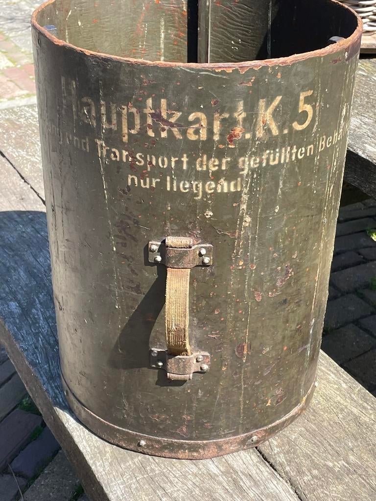 Duitse Huls hulzen container behälter voor K5 spoorweg kanon, Ophalen of Verzenden, Landmacht, Duitsland, Hulzen of Bodemvondsten