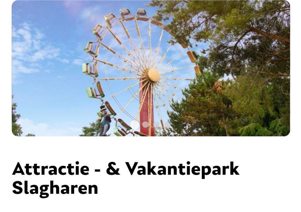 Slagharen entree kaarten, Twee personen, Ticket of Toegangskaart