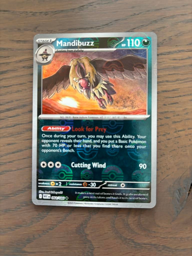 Pokémon Kaart: Mandibuzz 064/086 - Zo goed als nieuw, Ophalen of Verzenden, Zo goed als nieuw, Losse kaart