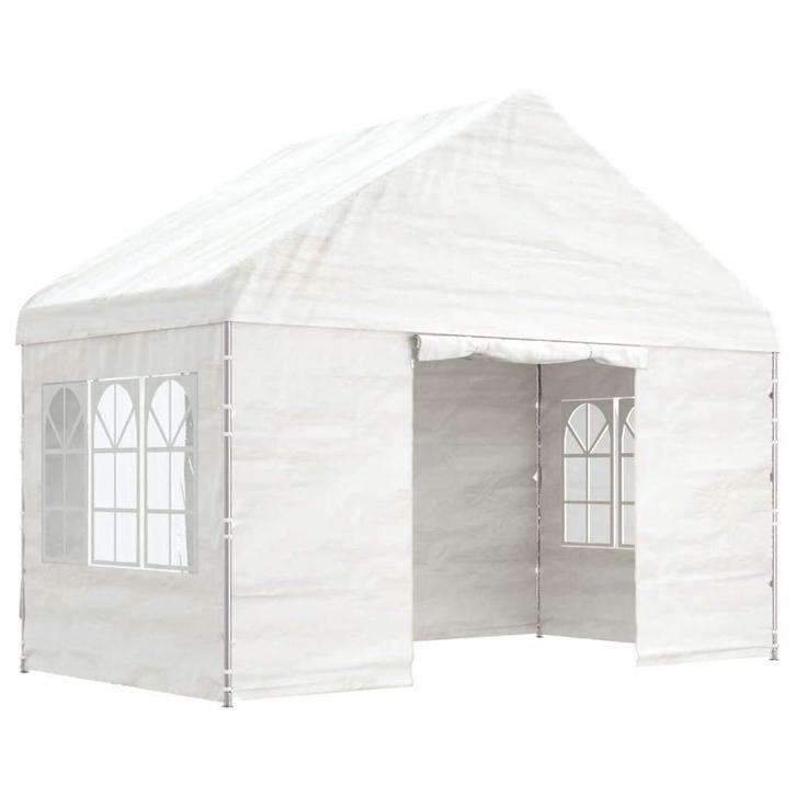 partytent 4,08x2,23x3,22 m polyetheen wit goede kwaliteit, Tuin en Terras, Partytenten, Gebruikt, Partytent, 2 meter of meer, Minder dan 5 meter