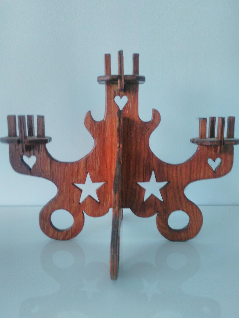 Vintage houten kandelaars ca.22x26x18cm, Ophalen, Overige materialen