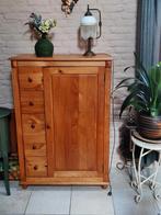 Massief Grenen Vintage Kast met 5 Lades en 2 Legplanken, Ophalen, Gebruikt