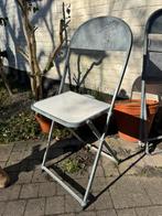 Vier inklapbare vintage stoeltjes (terras) - zink, Tuin en Terras, Ophalen, Gebruikt, Inklapbaar