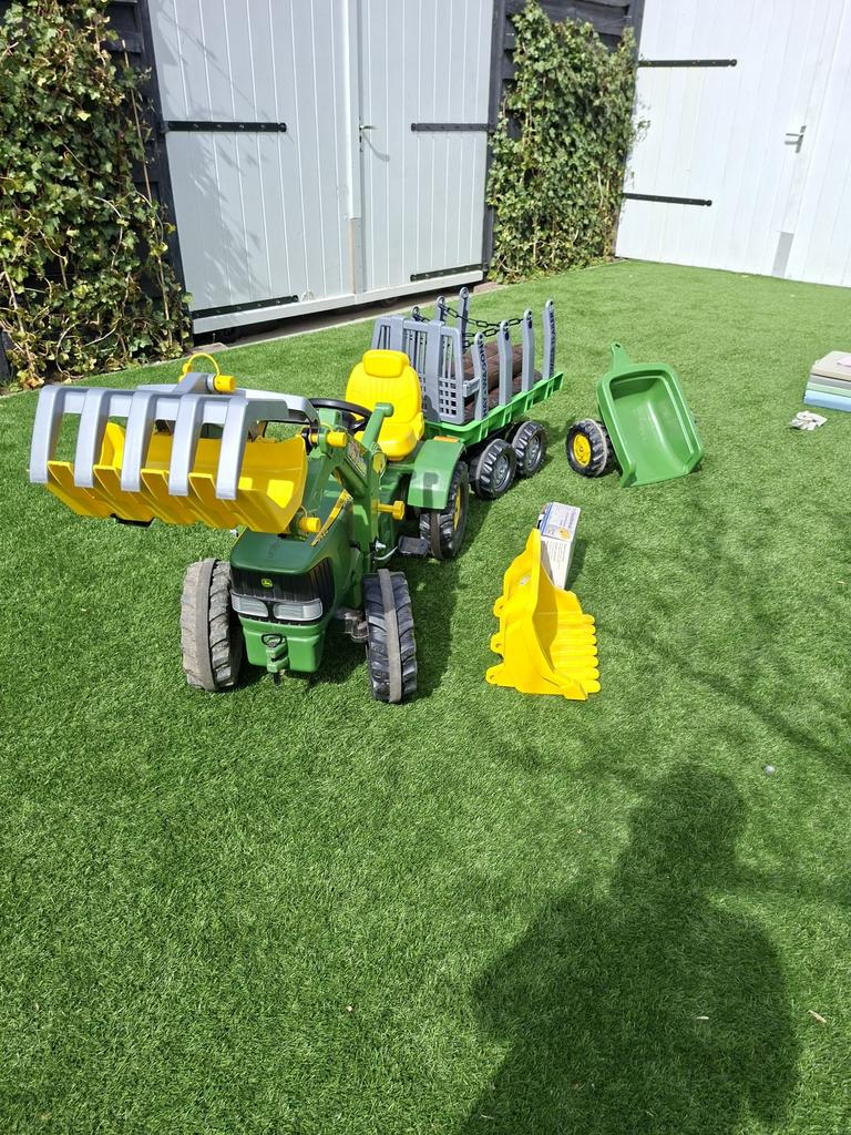 John Deere tractor met toebehoren, Ophalen, Zo goed als nieuw