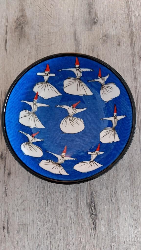 Handgemaakte Turkse keramische schaal met derwisjen, Ophalen