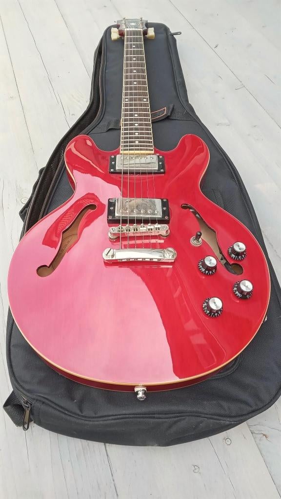 Epiphone E339 Cherry, Ophalen of Verzenden, Zo goed als nieuw, Hollow body, Epiphone