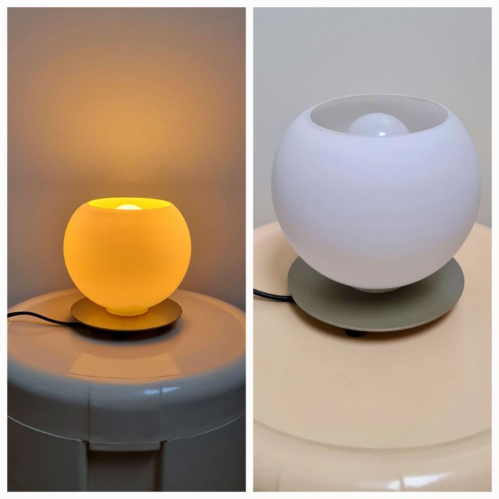 Tafellamp bollamp wit glas melkglas sfeerlicht mooie staat, Ophalen, Modern interieur design, Zo goed als nieuw, Glas