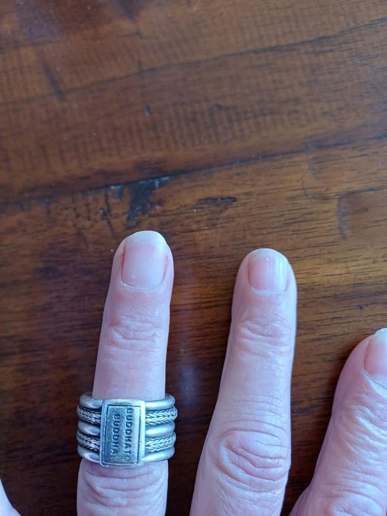Prachtige buddha to buddha ring maat 17, Ophalen of Verzenden, Gebruikt, Zilver, Overige merken