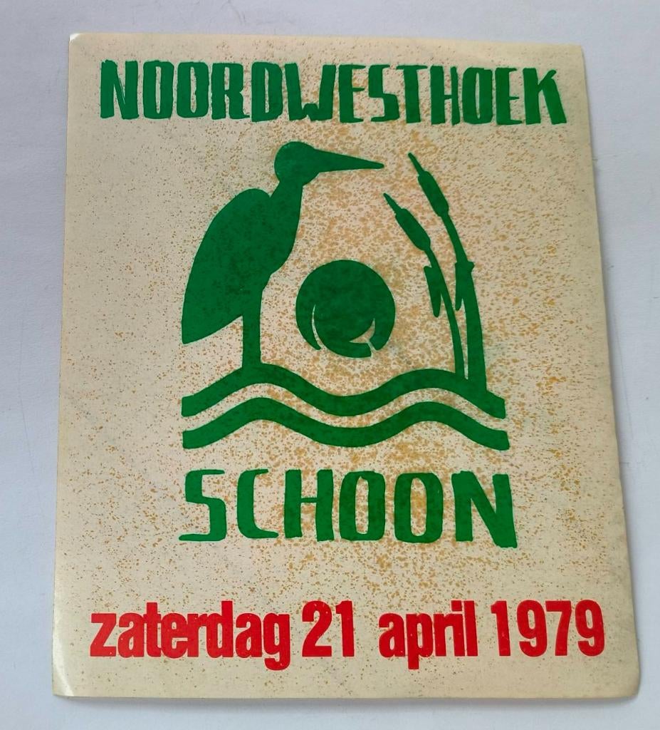 Sticker Noordwesthoek schoon 1979, Ophalen of Verzenden, Zo goed als nieuw, Overige typen