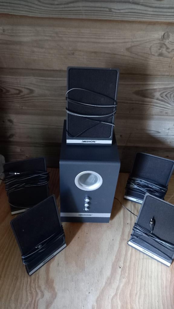 surround set boxen voor pc, Audio, Tv en Foto, Luidsprekers, Zo goed als nieuw, 60 tot 120 watt, Complete surroundset, Ophalen