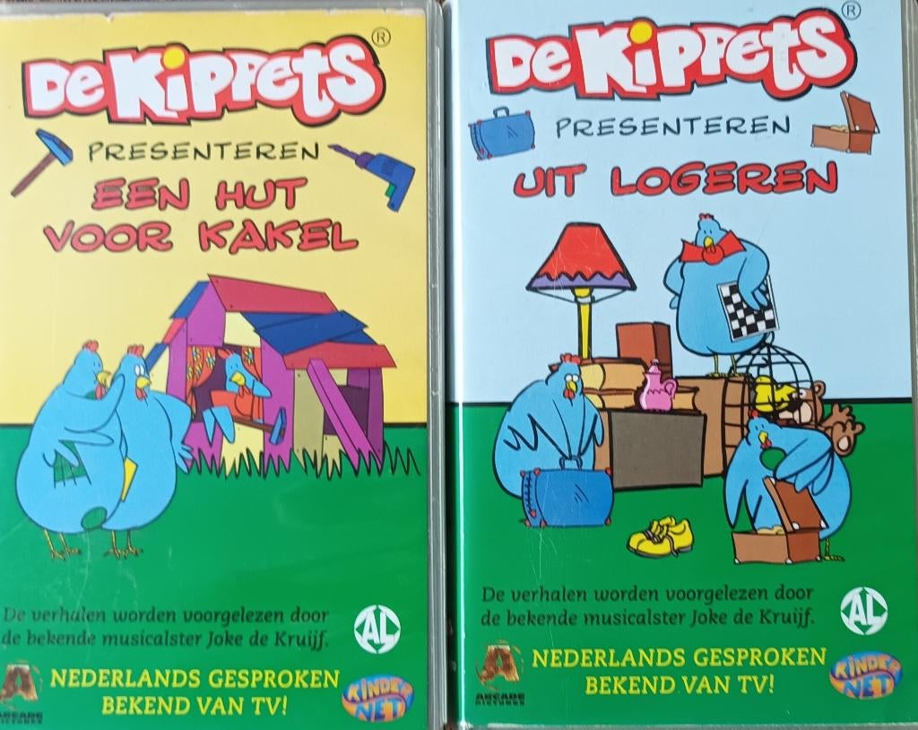 De Kippets - 2x VHS, Gebruikt, Tekenfilm, Alle leeftijden, Ophalen of Verzenden