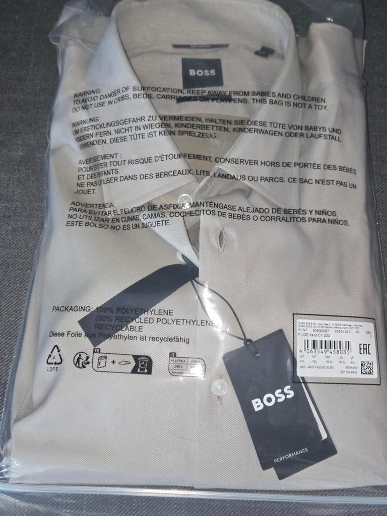 Boss overhemd Regular Fit maat L, Kleding | Heren, Overhemden, Beige, Nieuw, Ophalen of Verzenden, Halswijdte 41/42 (L)