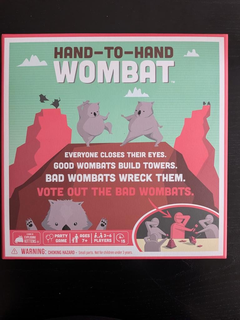 Hand-to-Hand Wombat - Party Spel van Exploding Kittens, Vijf spelers of meer, Ophalen of Verzenden, Zo goed als nieuw, Exploding Kittens