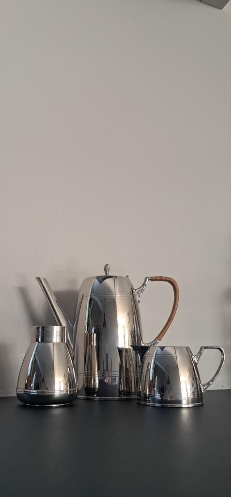 Vintage Verzilverde set Art Deco ( Rio Tiel), Ophalen of Verzenden