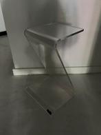 Vintage design jaren 80 Celeste lucite bijzettafeltje, Ophalen, Kunststof, Gebruikt, Vierkant