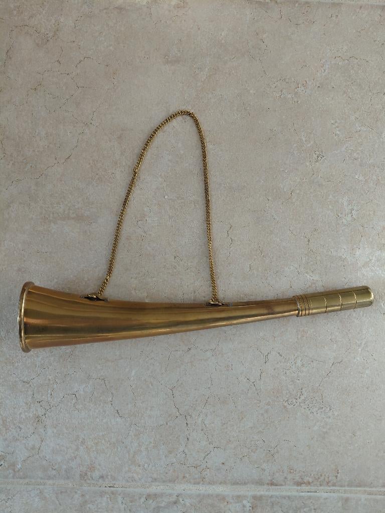 Messing scheepshoorn 30cm, Ophalen of Verzenden, Zo goed als nieuw, Overige typen