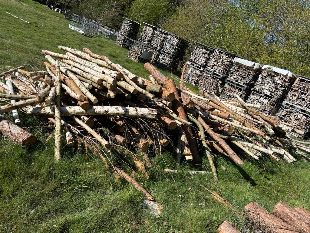 Diverse bulten brandhout / haardhout, 6 m³ of meer, Ophalen of Verzenden, Overige houtsoorten, Stammen