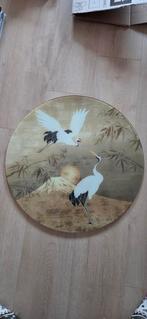 Schilderij op glas - Kraanvogels Leen Bakker, Ophalen, 50 tot 75 cm, Zo goed als nieuw, Schilderij