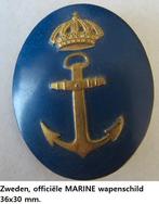 Zweedse Marine, metalen wapenschildje voor gala uniform, Ophalen of Verzenden, Marine, Nederland, Embleem of Badge