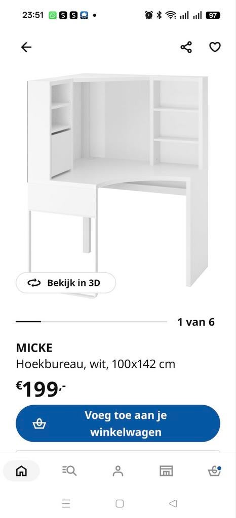 Hoek bereau ikea, Ophalen of Verzenden, Zo goed als nieuw