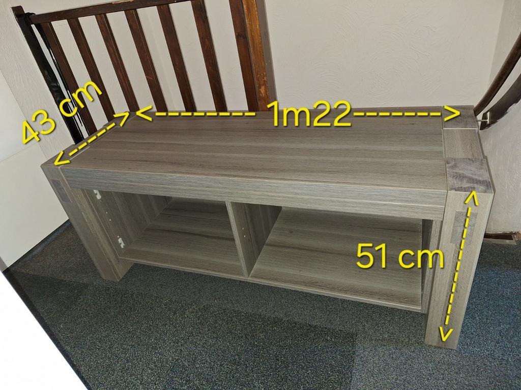 Mooi en stevig eiken-grijs TV  meubelt, Ophalen of Verzenden, Hout