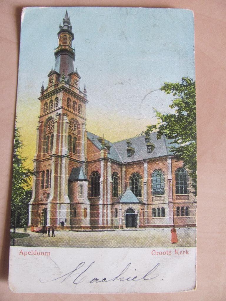 Apeldoorn 1907 Groote kerk, Verzamelen, Ophalen of Verzenden, Voor 1920, Gelopen, Gelderland