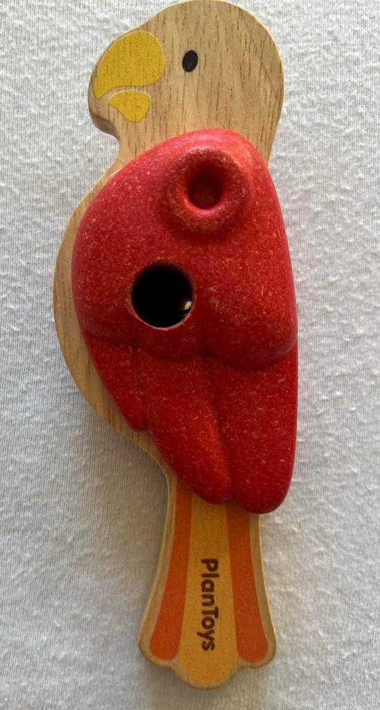 PlanToys Houten Papegaai Rammelaar Speelgoed, Ophalen of Verzenden, Zo goed als nieuw, Jongen of Meisje