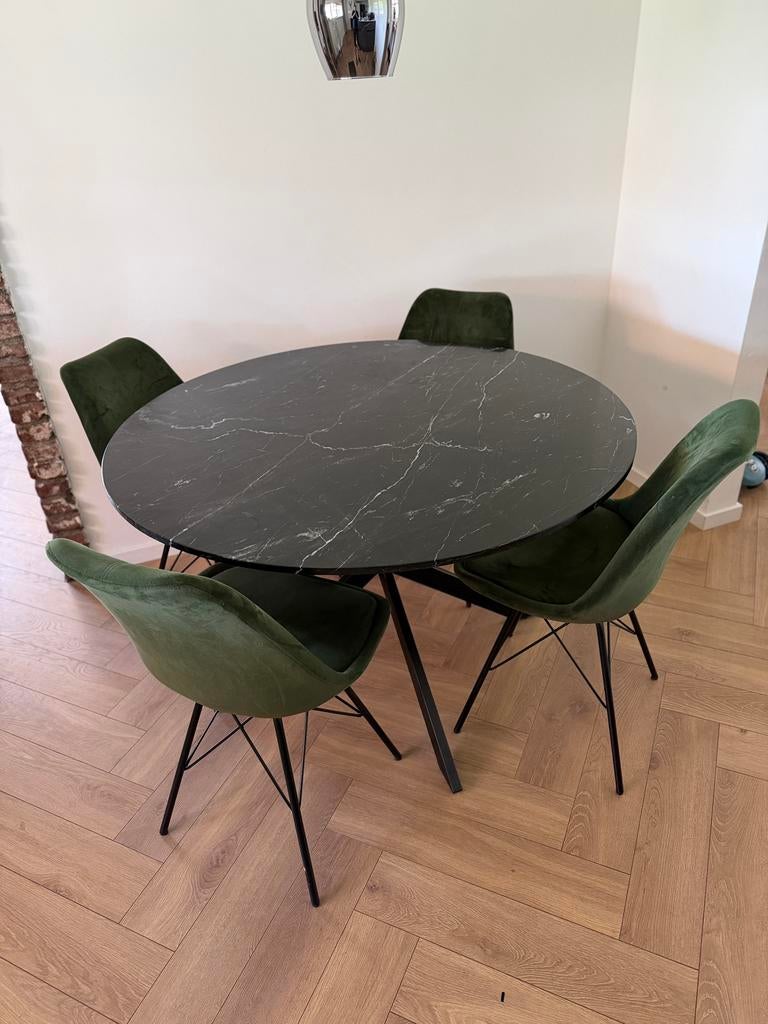 Marmeren tafel 120cm, Ophalen, Zo goed als nieuw, Rond, 100 tot 150 cm