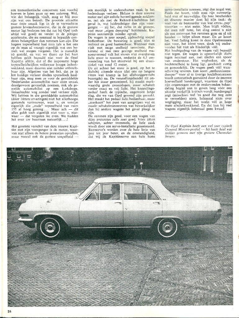 Autovisie test Opel Kapitan 2800 1966, Ophalen of Verzenden, Gelezen, Opel