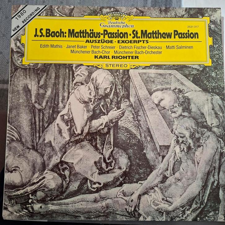 LP Bach Matthäus-Passion Deutsche Grammophon 1980, Cd's en Dvd's, Vinyl | Klassiek, Gebruikt, Barok, 12 inch, Ophalen