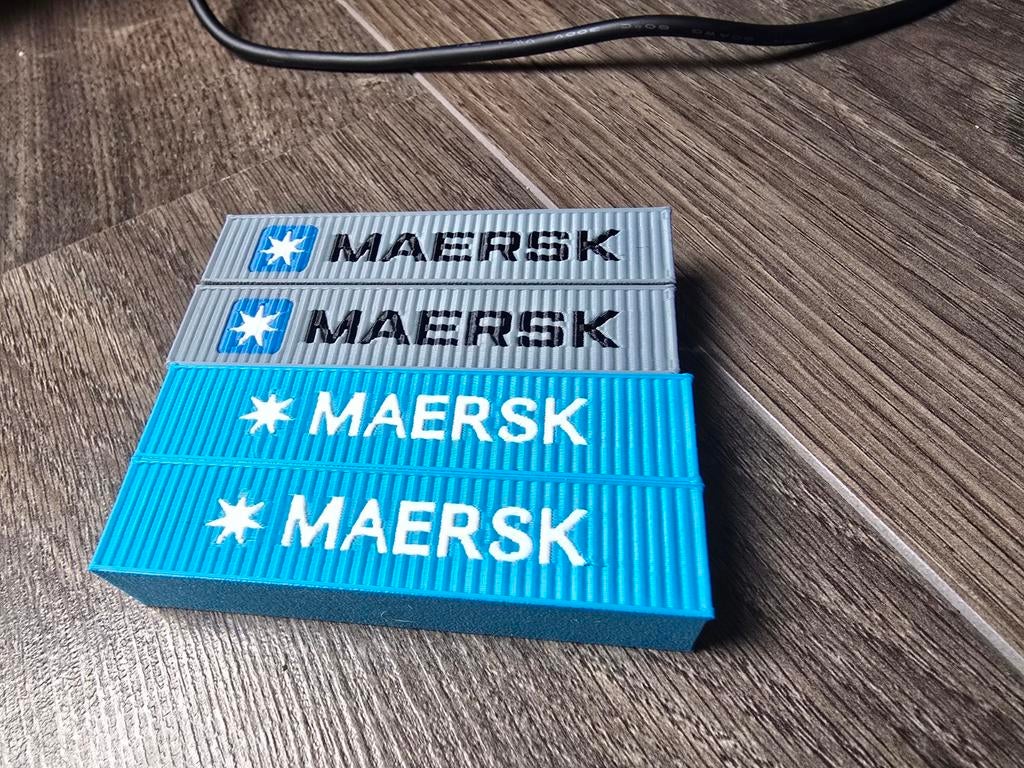 N spoor zeecontainers 1:160 Maersk, Gebruikt, Gelijkstroom of Wisselstroom, Wagon, Ophalen