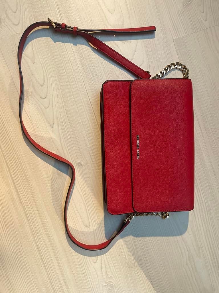 Rode Michael Kors crossbody tas, Ophalen, Zo goed als nieuw, Rood, Overige merken