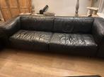 Leren bankstel zwart, Huis en Inrichting, Gebruikt, Ophalen of Verzenden, 200 tot 250 cm, Vierpersoons of meer
