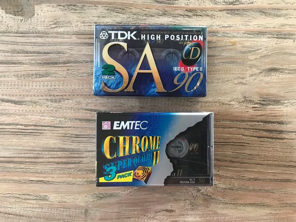 5 onbespeelde cassettebandjes / TDK - EMTEC 90 min, Cd's en Dvd's, Cassettebandjes, 2 t/m 25 bandjes, Overige genres, Ophalen of Verzenden