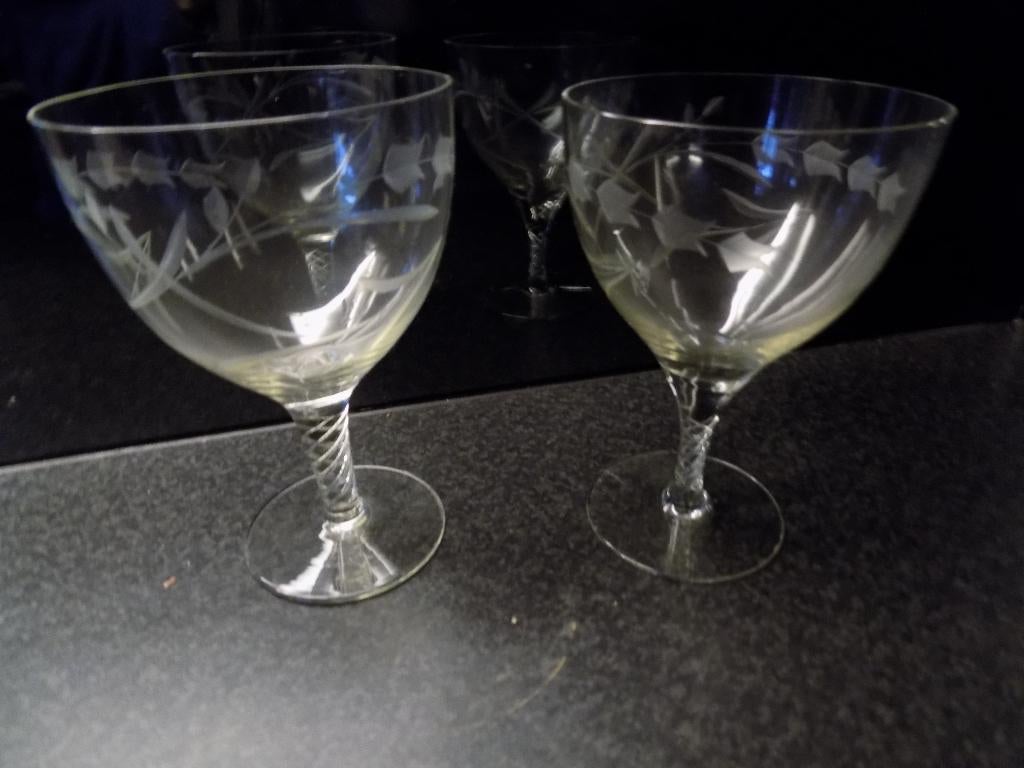Glas Sierbokaal dessertglas met decoratieglas bokaal, Huis en Inrichting, Ophalen of Verzenden, Zo goed als nieuw