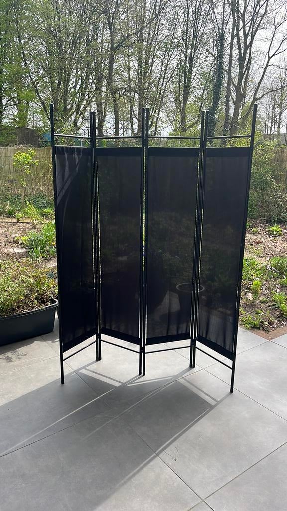Zwart metalen kamerscherm, Huis en Inrichting, Woonaccessoires | Kamerschermen, Ophalen, Zo goed als nieuw