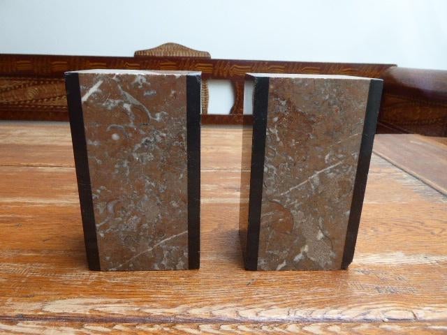 2 art deco marmeren sierstukken, boekensteunen., Antiek en Kunst, Antiek | Woonaccessoires, Ophalen of Verzenden