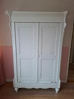 Wit gelakte Biedermeier kledingkast, Ophalen, Gebruikt, 25 tot 50 cm, Met deur(en)