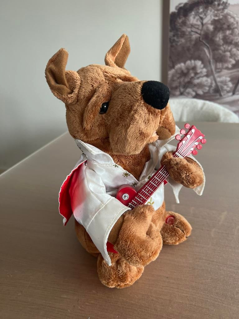 Interactieve Scooby-Doo Elvis knuffel met gitaar, Ophalen of Verzenden, Gebruikt, Hond