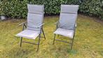 Set van 2 comfortabele tuinstoelen met kussens, Ophalen, Gebruikt, Metaal, Inklapbaar
