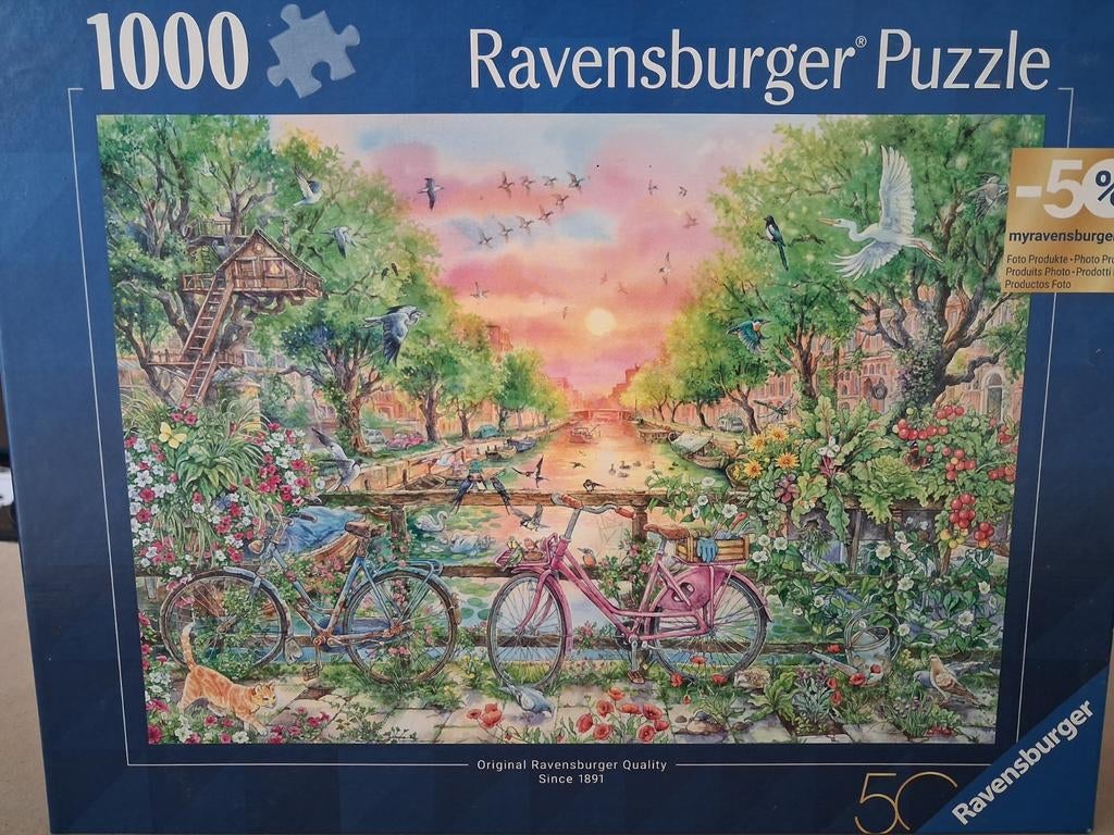 Ravensburger puzzel Dreamy bikes in Amsterdam, Ophalen of Verzenden, 500 t/m 1500 stukjes, Zo goed als nieuw, Legpuzzel