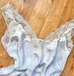 Witte Satijnen Camisole Hemdje met Kant - Vintage Jaren '90, Vintage, Ophalen of Verzenden, Wit, Hemd